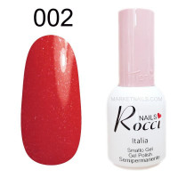Tertio, Гель лак Rocci Nails №002 красный с блестками 10 мл 