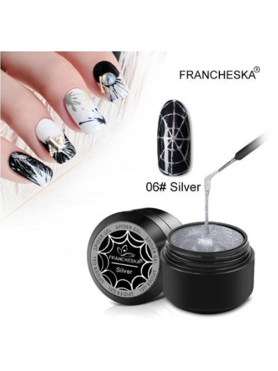 Гель-паутинка серебристый Francheska Silver Spider Gel 8 мл
