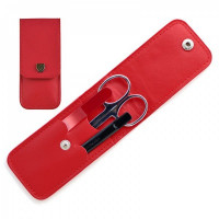 Маникюрный набор в кожаном чехле MS-9C1 красный