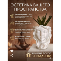 Кашпо декоративное Богиня «Лицо девушки» для сухоцветов и кистей