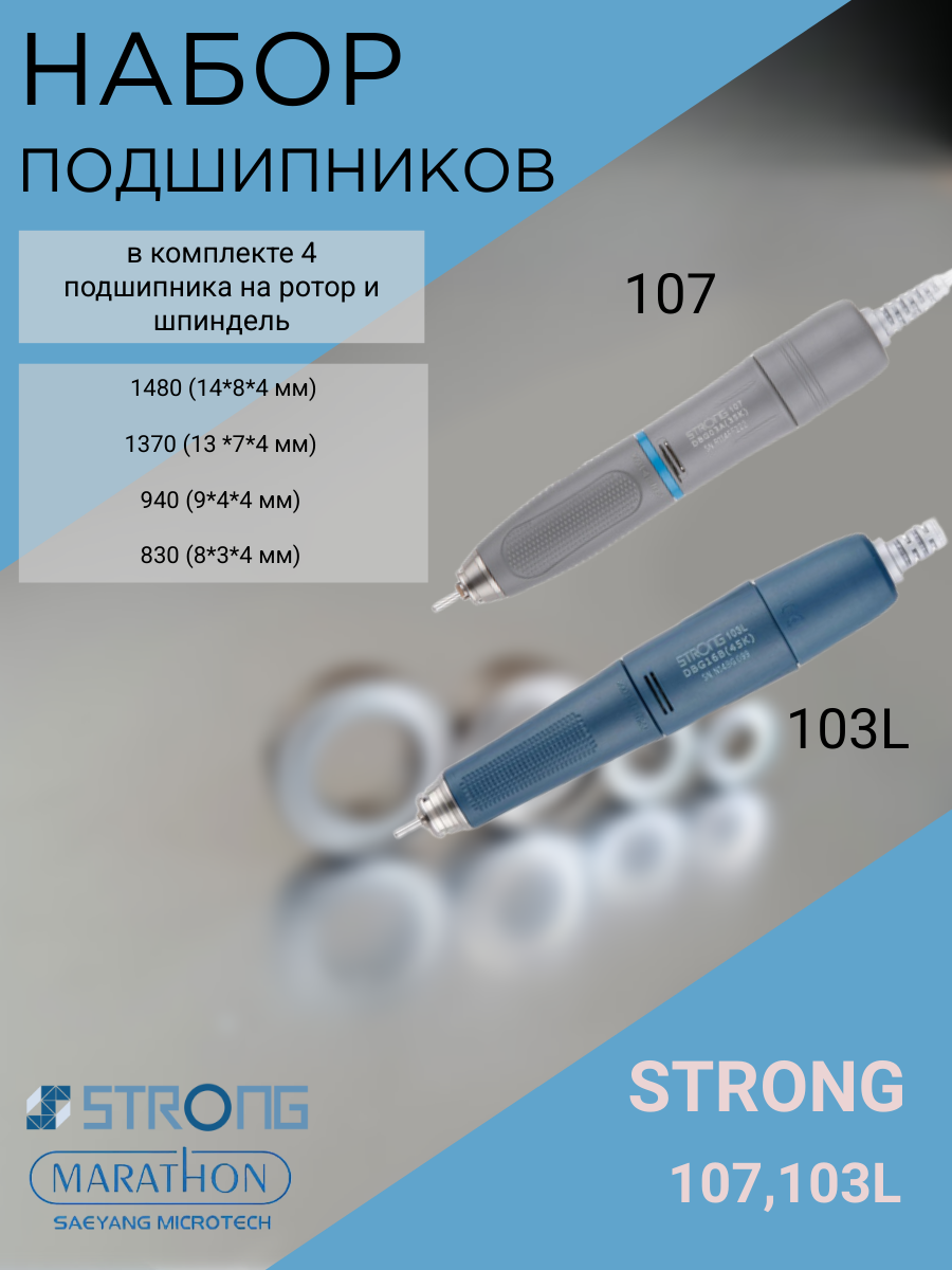 Набор подшипников для ручки фрезера Strong 107, 103L